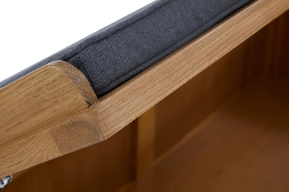 Product photograph of Burford Oak Storage Bench from Choice Furniture Superstore.