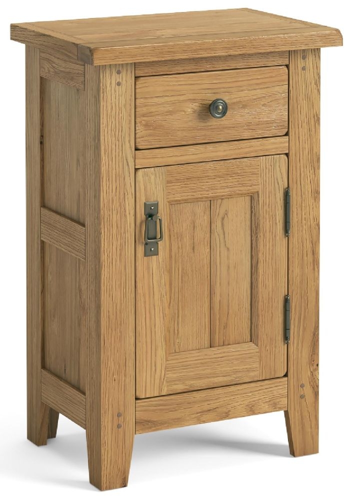 Product photograph of Belden Oak 1 Door 1 Drawer Telephone Table from Choice Furniture Superstore.