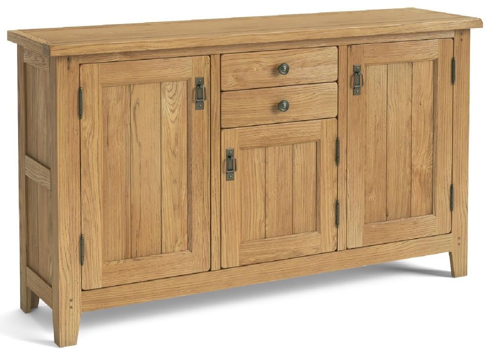 Product photograph of Burford Oak Large 3 Door 2 Drawer Large Sideboard from Choice Furniture Superstore.