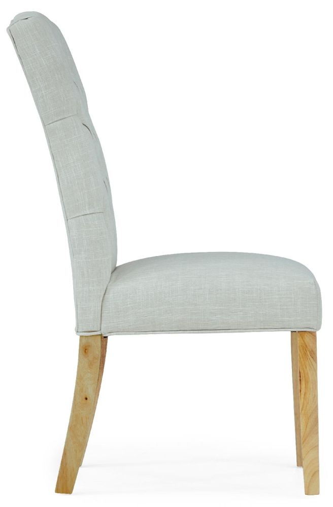 Product photograph of Burford Oak Natural Button Back Dining Chair Sold In Pairs from Choice Furniture Superstore.