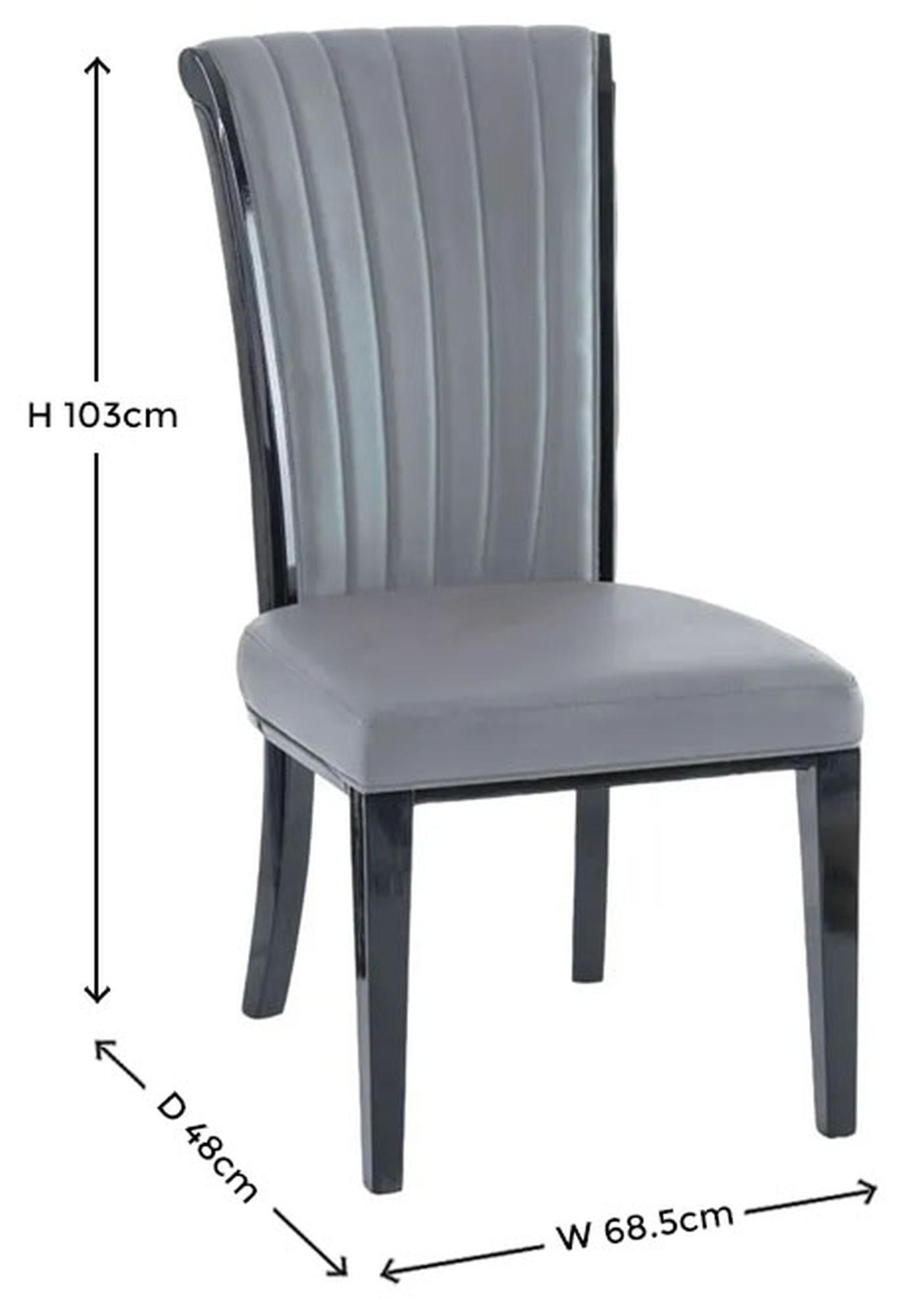 Product photograph of Cadiz Grey Leather Large High Back Dining Chair With Black Legs from Choice Furniture Superstore.