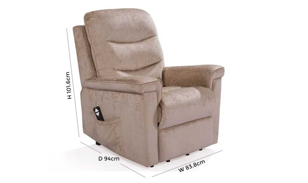 Product photograph of Vida Living Glencoe Mink Fabric Recliner Armchair from Choice Furniture Superstore.