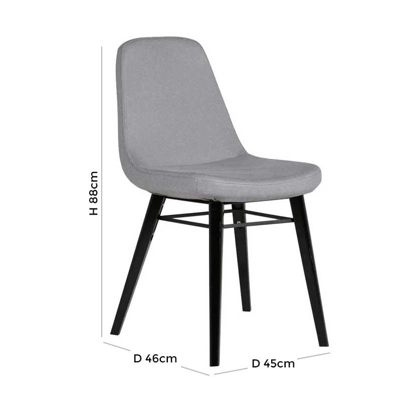 Product photograph of Vida Living Jana Grey And Black Dining Chair Black Leg Sold In Pairs from Choice Furniture Superstore.