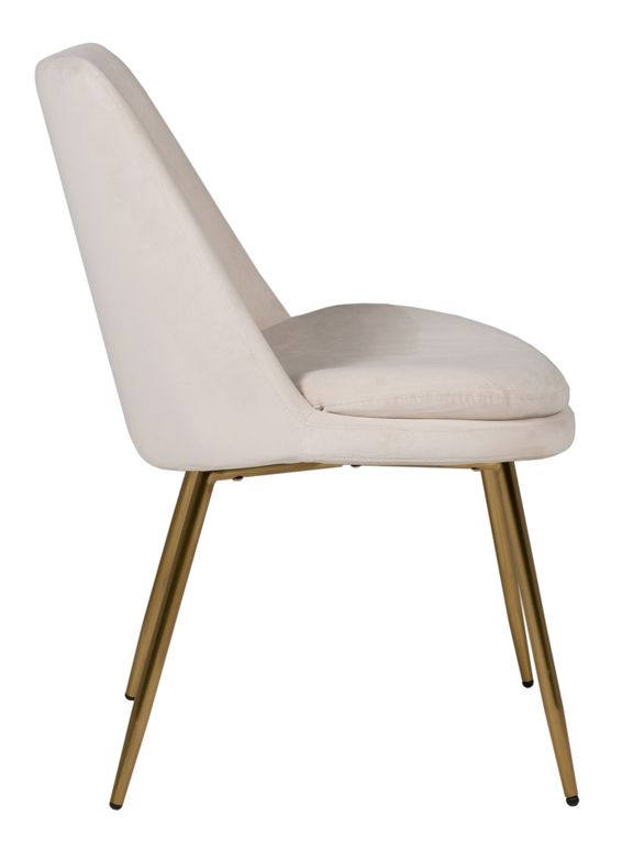 Product photograph of Vida Living Krista Sand Gold Leg Velvet Fabric Dining Chair Sold In Pairs from Choice Furniture Superstore.