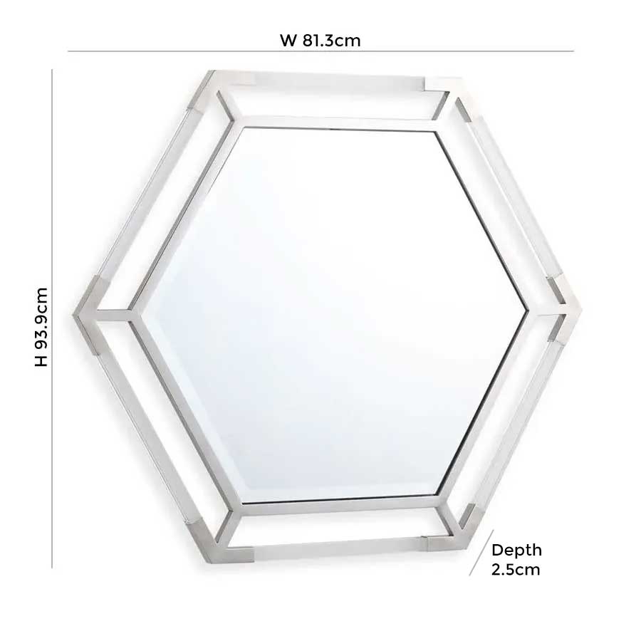 Product photograph of Vida Living Marissa Hexagonal Mirror from Choice Furniture Superstore.