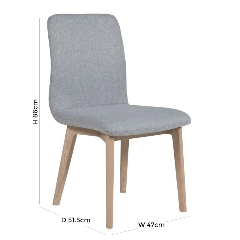 Product photograph of 2 X Vida Living Marlow Light Grey Dining Chair from Choice Furniture Superstore.