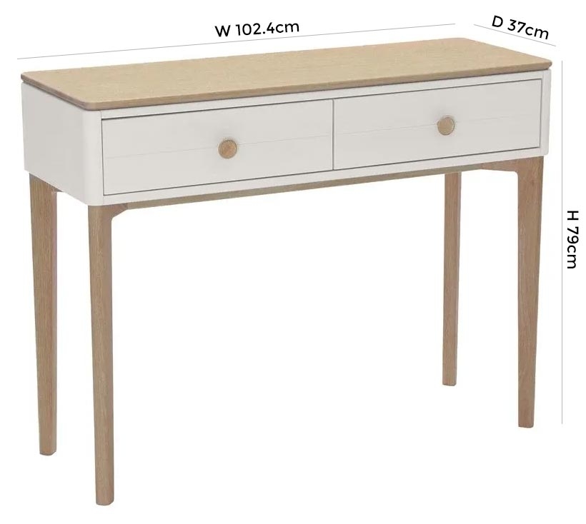Product photograph of Vida Living Marlow Cashmere Oak 2 Drawer Console Table from Choice Furniture Superstore.