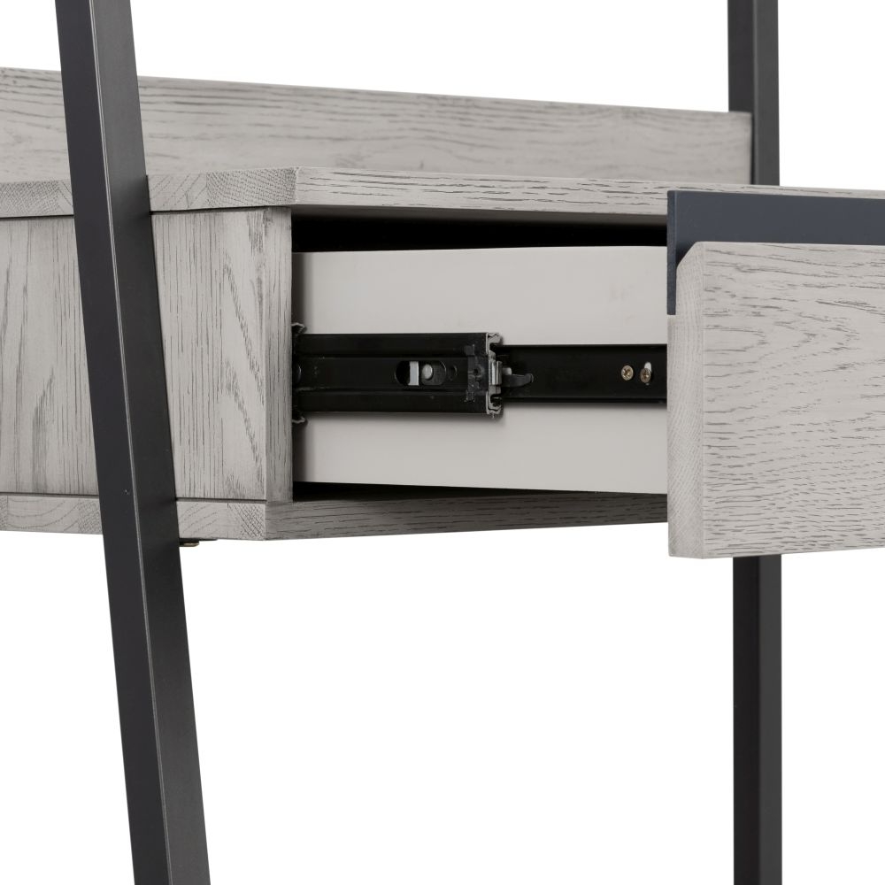 Product photograph of Dalston Grey Oak Desk With Bookcase from Choice Furniture Superstore.