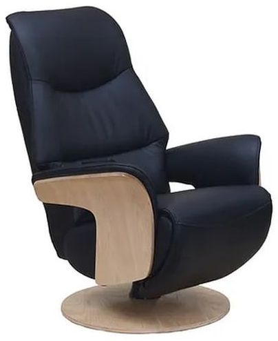 Product photograph of Gfa Lowa Battery Operated Swivel Recliner Chair - Black Leather Match from Choice Furniture Superstore.