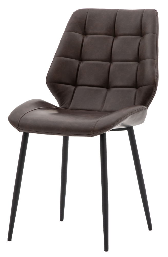 Product photograph of Manford Upholstered Brown Dining Chair Sold In Pairs from Choice Furniture Superstore.