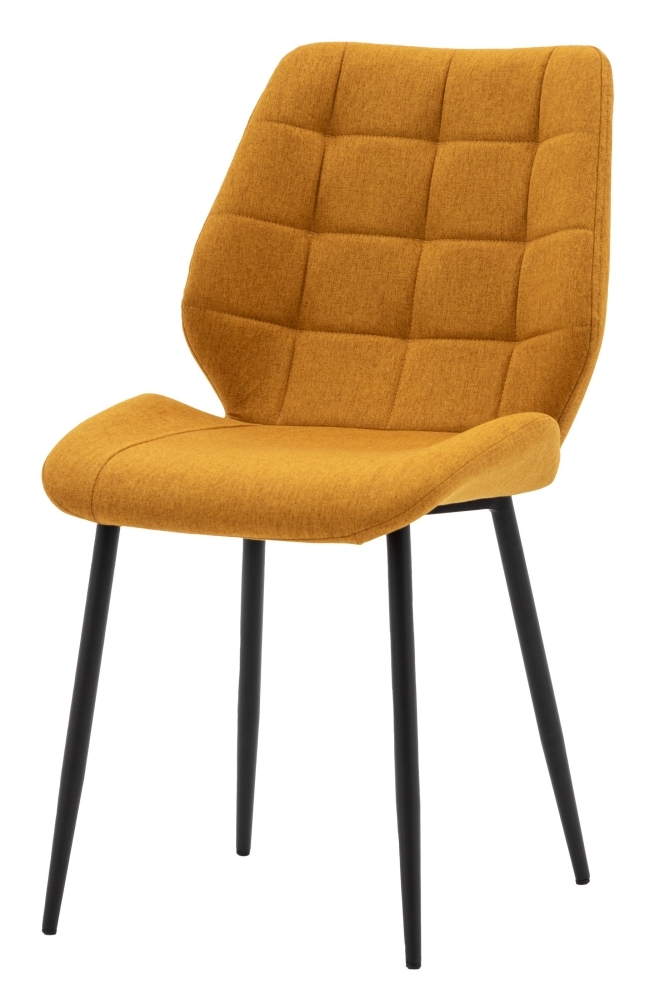 Product photograph of Manford Upholstered Saffron Dining Chair Sold In Pairs from Choice Furniture Superstore.