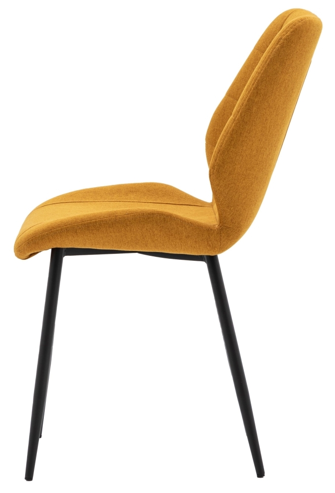 Product photograph of Manford Upholstered Saffron Dining Chair Sold In Pairs from Choice Furniture Superstore.