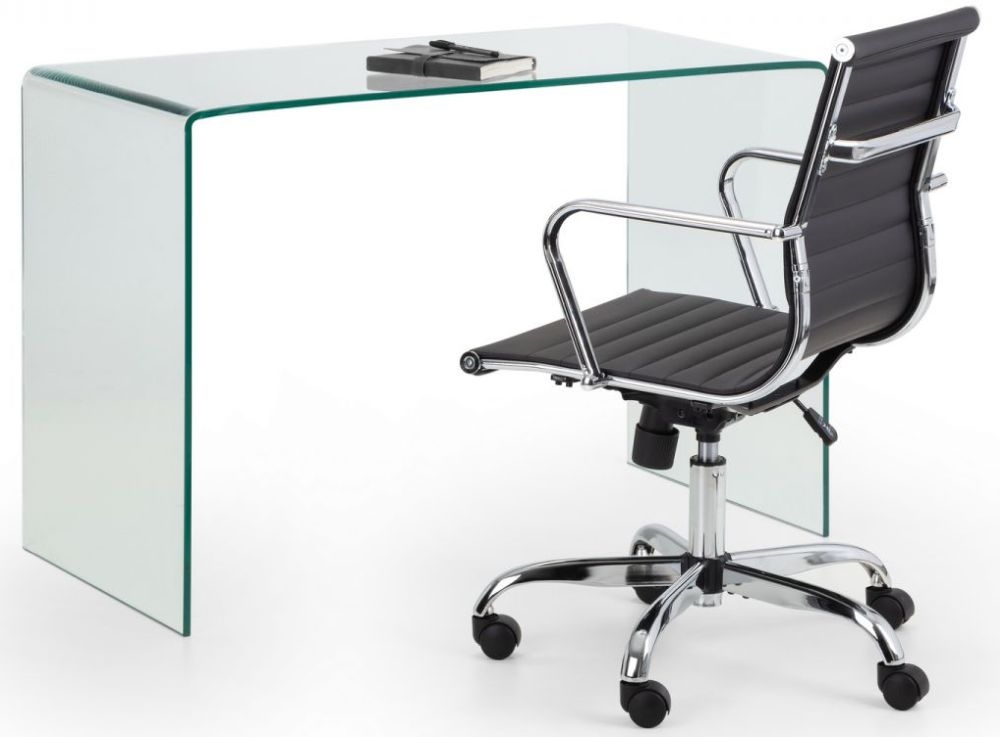 Product photograph of Amalfi Bent Glass Office Desk from Choice Furniture Superstore.
