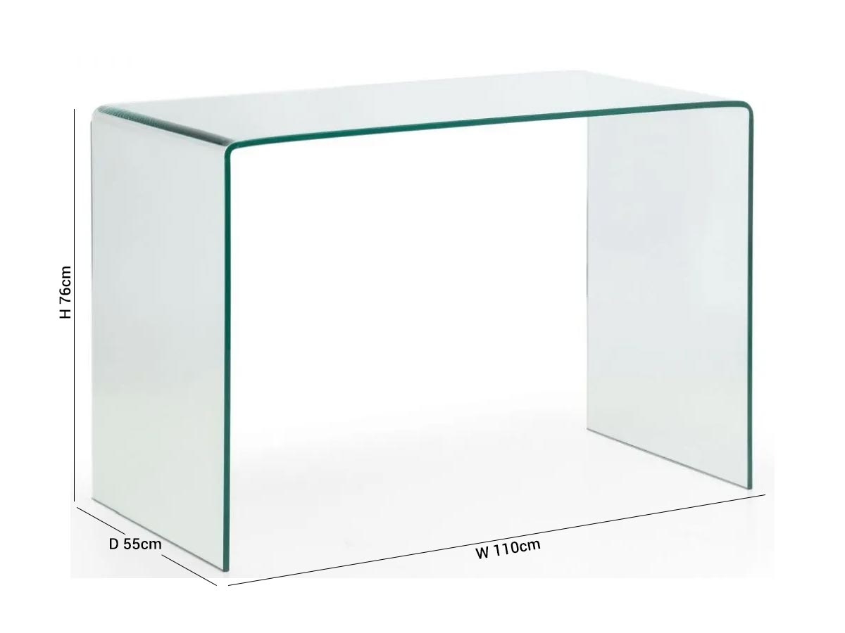 Product photograph of Amalfi Bent Glass Office Desk from Choice Furniture Superstore.