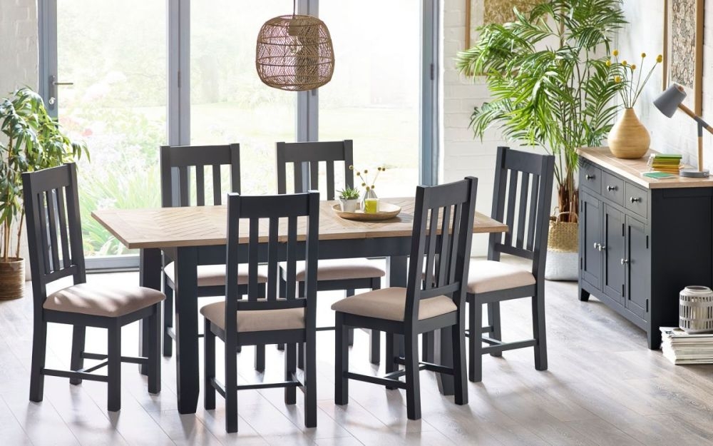 Product photograph of Bordeaux Dark Grey Lacquer Dining Table - 6 Seater from Choice Furniture Superstore.