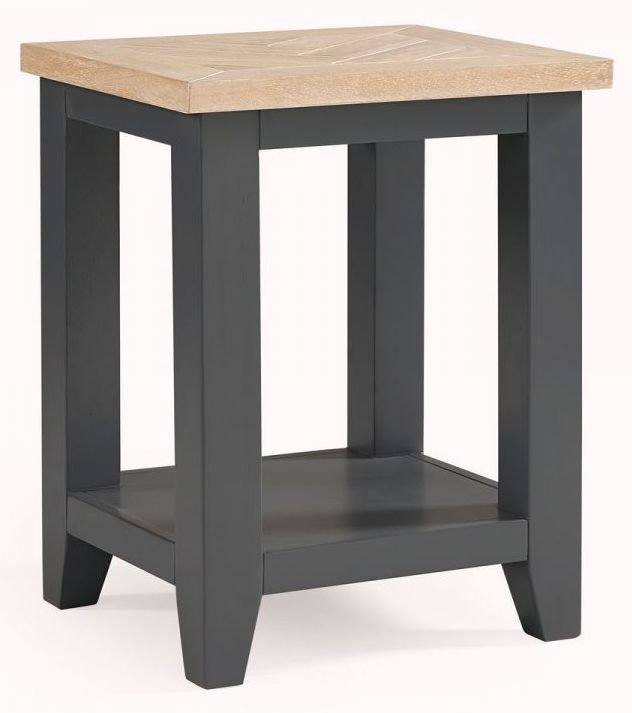 Product photograph of Bordeaux Grey Lamp Table With Shelf from Choice Furniture Superstore.