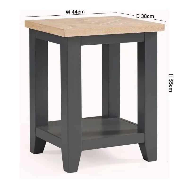 Product photograph of Bordeaux Grey Lamp Table With Shelf from Choice Furniture Superstore.