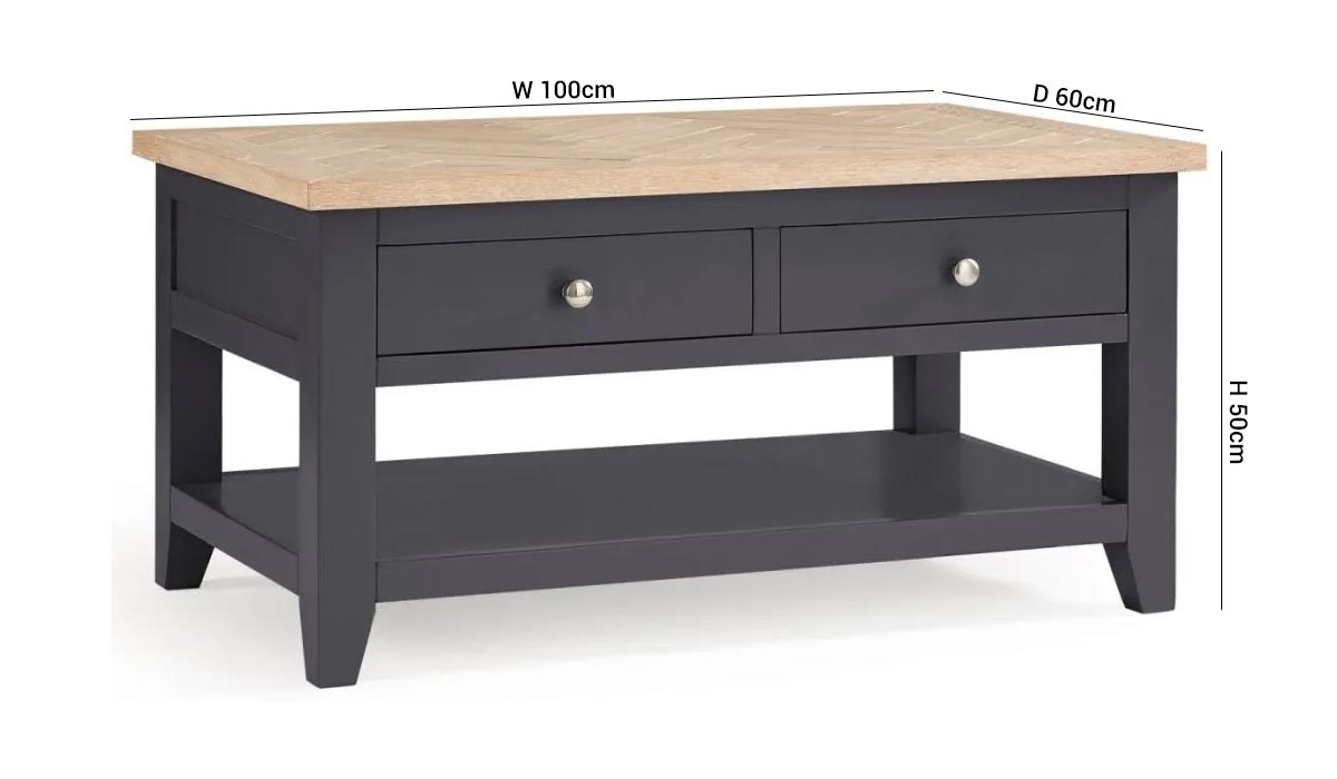 Product photograph of Bordeaux Dark Grey Coffee Table from Choice Furniture Superstore.