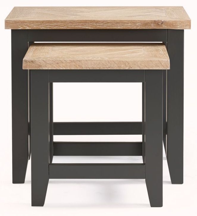 Product photograph of Bordeaux Dark Grey Nest Of 2 Tables from Choice Furniture Superstore.