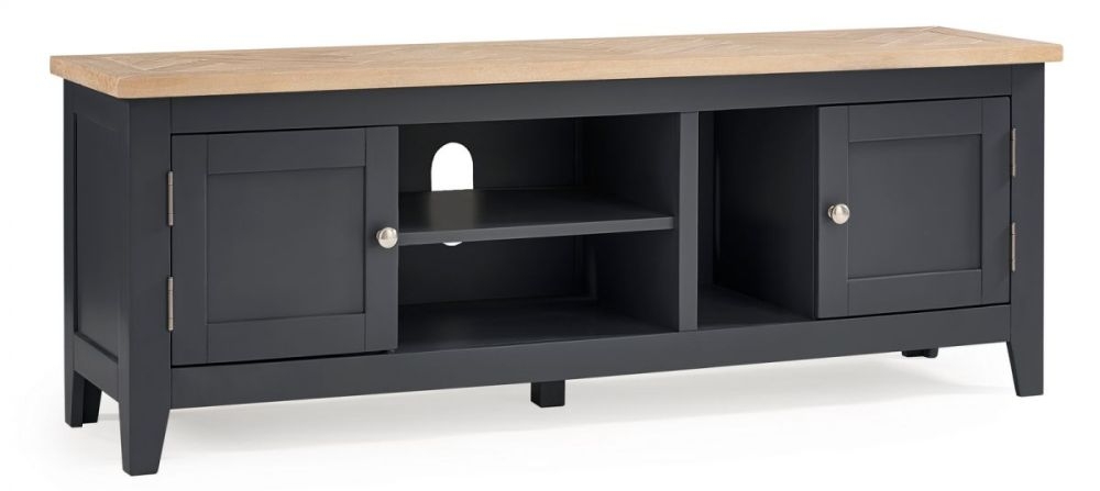 Product photograph of Bordeaux Dark Grey Lacquery Tv Unit Upto 64inch from Choice Furniture Superstore.