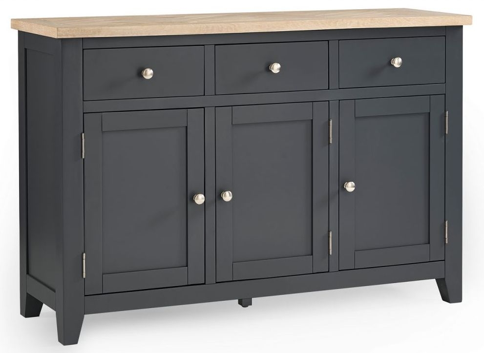 Product photograph of Bordeaux Dark Grey 3 Door Sideboard from Choice Furniture Superstore.