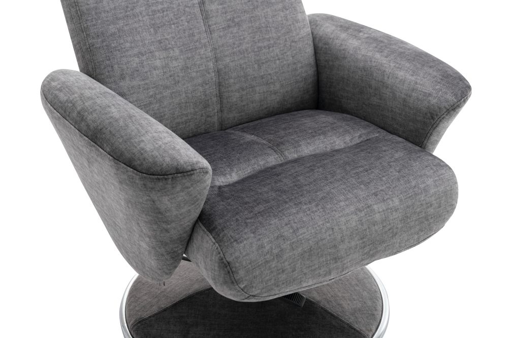 Product photograph of Gfa Paddington Swivel Recliner Chair With Footstool - Graphite Fabric from Choice Furniture Superstore.