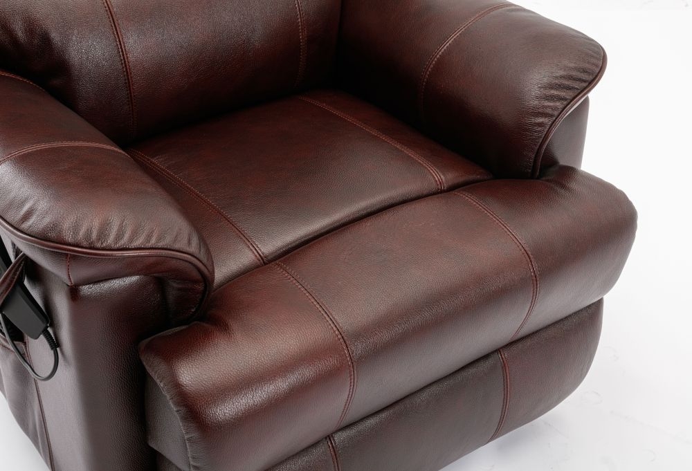 Product photograph of Gfa Toulouse Dual Motor Riser Recliner Chair - Mulberry Leather Match from Choice Furniture Superstore.