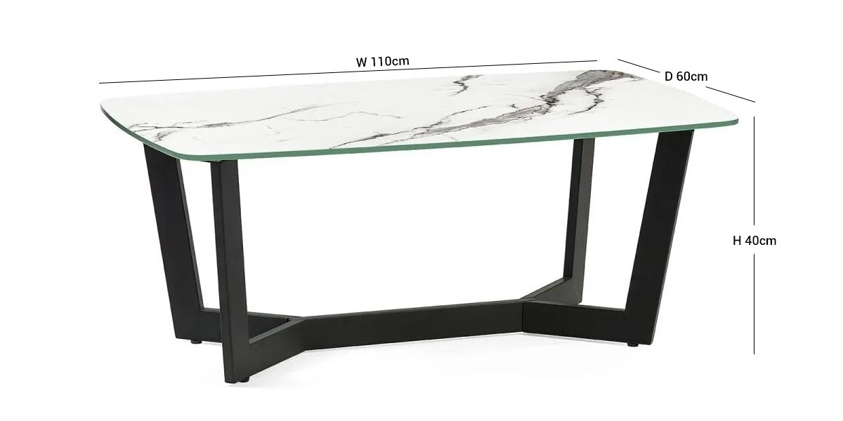 Product photograph of Olympus Coffee Table - Comes In White Marble Effect Glass And Black Marble Effect Glass Top Options from Choice Furniture Superstore.