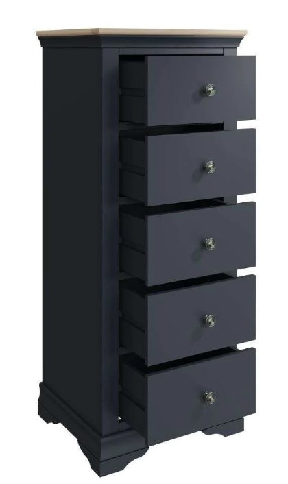 Product photograph of Margate Grey Painted 5 Drawer Wellington Chest from Choice Furniture Superstore.