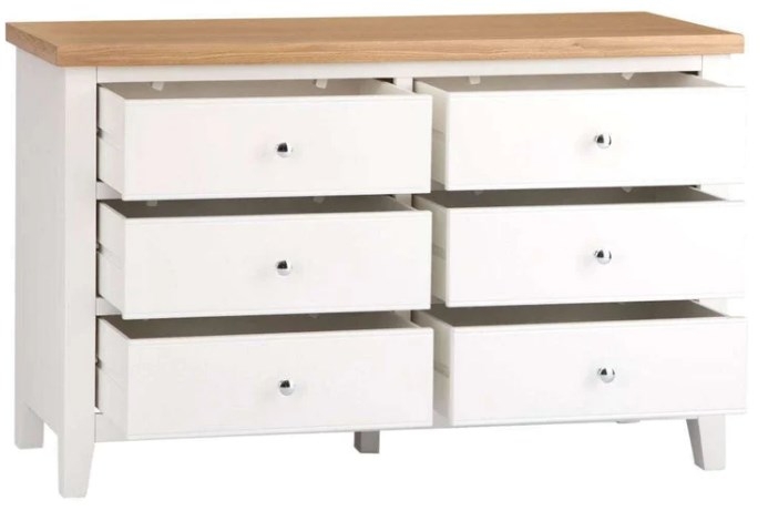 Product photograph of Aberdare Oak And Painted 6 Drawer Chest from Choice Furniture Superstore.