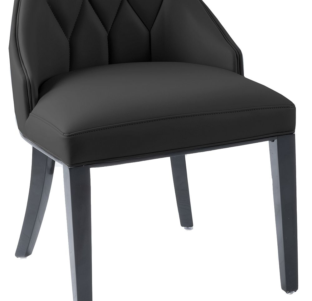 Product photograph of Mimi Black Dining Chair Leather - Faux Pu With Black Wooden Legs from Choice Furniture Superstore.