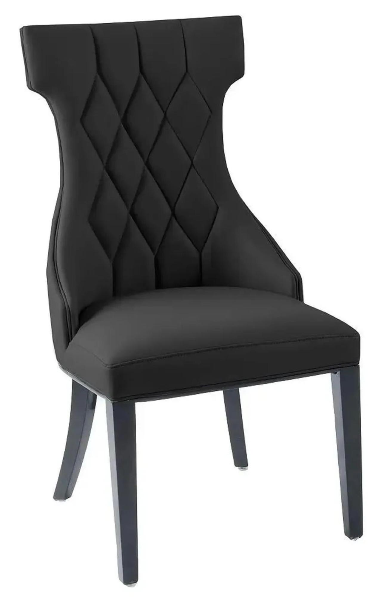 Product photograph of Mimi Black Leather Large High Back Dining Chair With Black Legs from Choice Furniture Superstore.