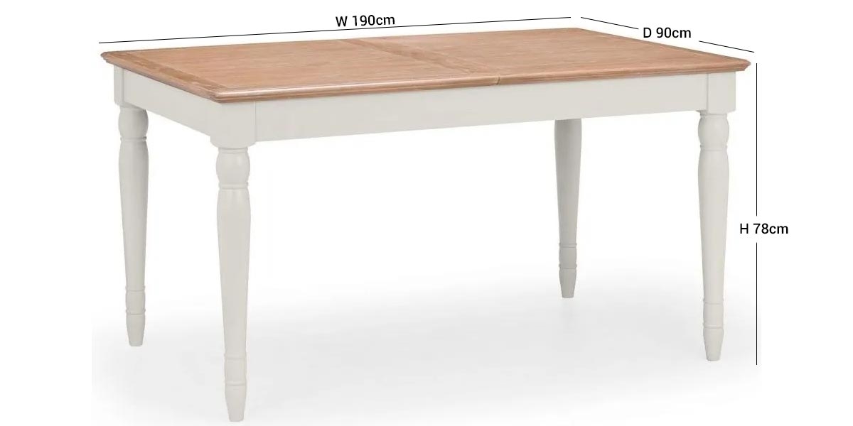 Product photograph of Provence Grey Lacquer 6 Seater Extending Dining Table from Choice Furniture Superstore.
