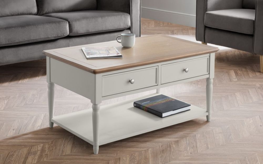 Product photograph of Provence Grey Lacquer Coffee Table from Choice Furniture Superstore.