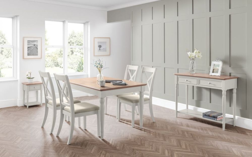 Product photograph of Provence Grey Painted Extending Dining Table Set With Chairs - Comes In 4 6 Seater Options from Choice Furniture Superstore.