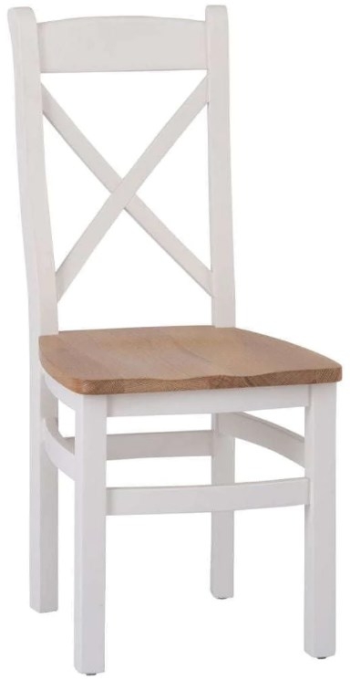 Product photograph of Aberdare Painted Cross Back Dining Chair With Wooden Seat Sold In Pairs from Choice Furniture Superstore.