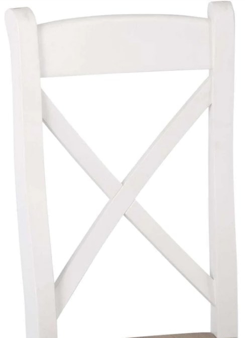 Product photograph of Aberdare White Painted Cross Back Dining Chair With Wooden Seat Sold In Pairs from Choice Furniture Superstore.