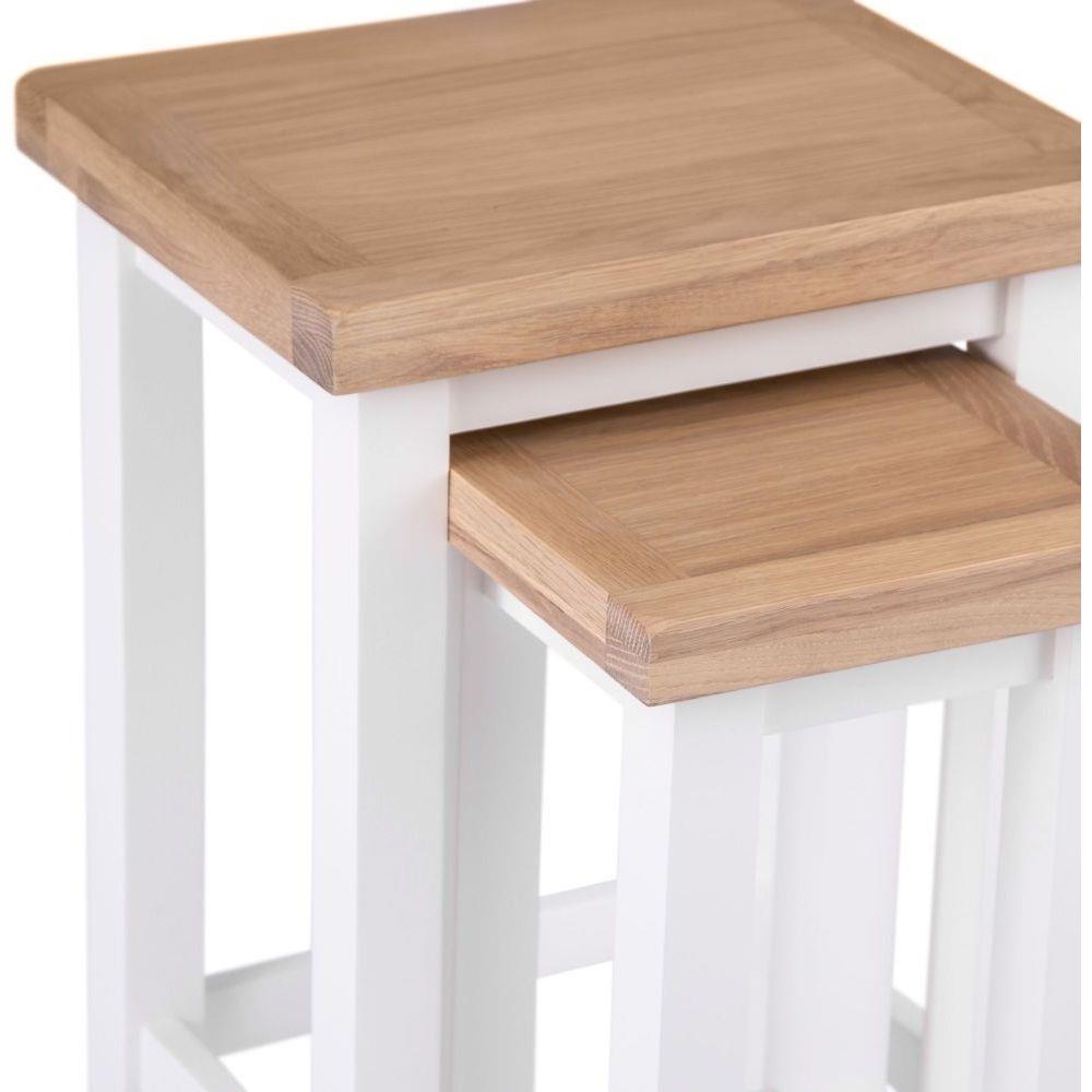 Product photograph of Aberdare Oak And Painted Nest Of 2 Tables from Choice Furniture Superstore.