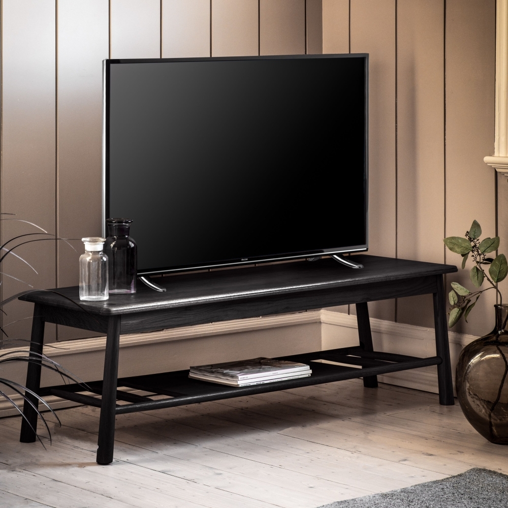 Product photograph of Wycombe Black 140cm Tv Unit from Choice Furniture Superstore.