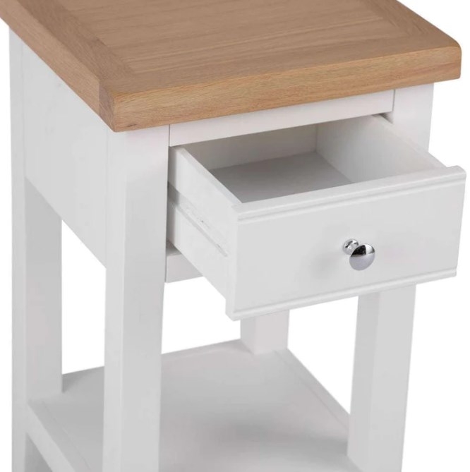 Product photograph of Aberdare Oak And Painted 1 Drawer Lamp Table from Choice Furniture Superstore.