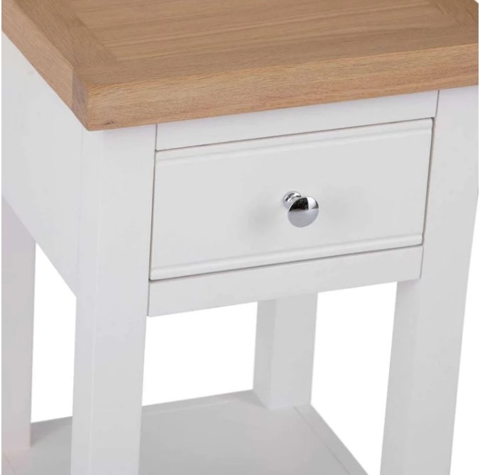 Product photograph of Aberdare Oak And Painted 1 Drawer Lamp Table from Choice Furniture Superstore.