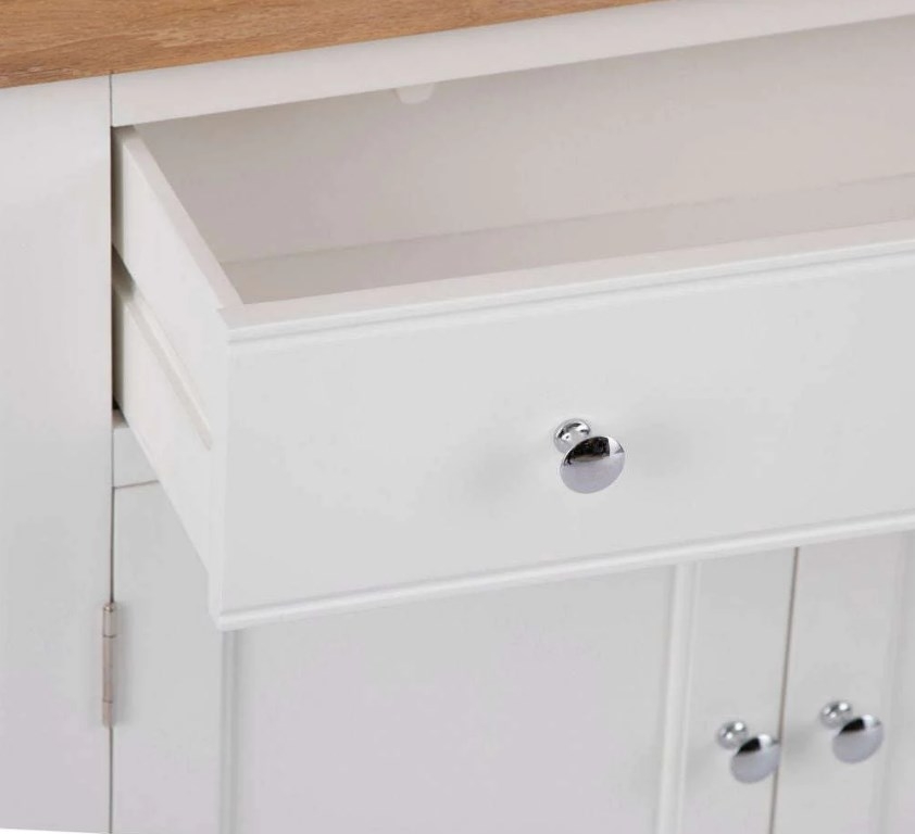 Product photograph of Aberdare Oak And White Painted 2 Door 1 Drawer Small Sideboard from Choice Furniture Superstore.