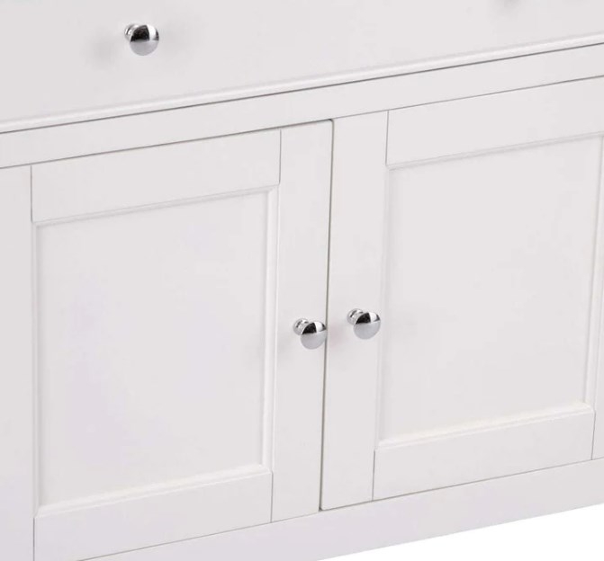 Product photograph of Aberdare Oak And White Painted 2 Door 1 Drawer Small Sideboard from Choice Furniture Superstore.