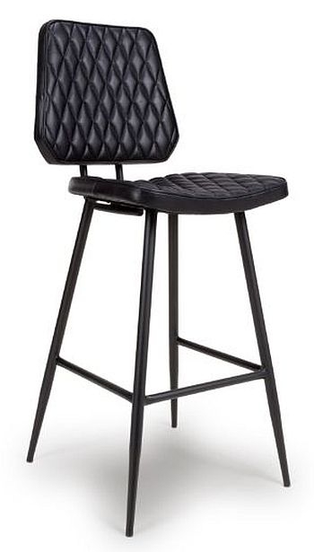 Product photograph of Austin Black Genuine Buffalo Leather Barstool Sold In Pairs from Choice Furniture Superstore.