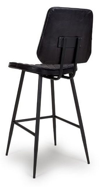 Product photograph of Austin Black Genuine Buffalo Leather Barstool Sold In Pairs from Choice Furniture Superstore.