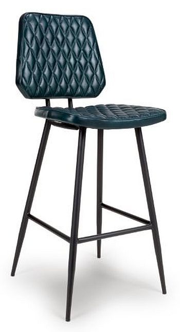 Product photograph of Austin Blue Genuine Buffalo Leather Barstool Sold In Pairs from Choice Furniture Superstore.