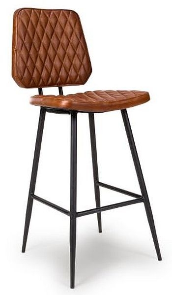 Product photograph of 2 X Austin Tan Brown Real Leather Barstool With Back from Choice Furniture Superstore.