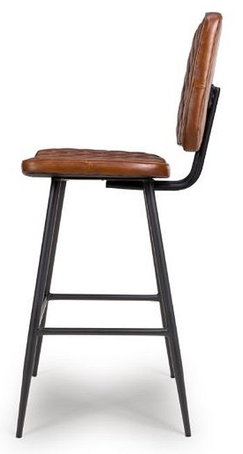 Product photograph of 2 X Austin Tan Brown Real Leather Barstool With Back from Choice Furniture Superstore.