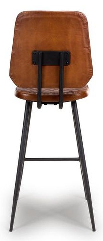 Product photograph of 2 X Austin Tan Brown Real Leather Barstool With Back from Choice Furniture Superstore.