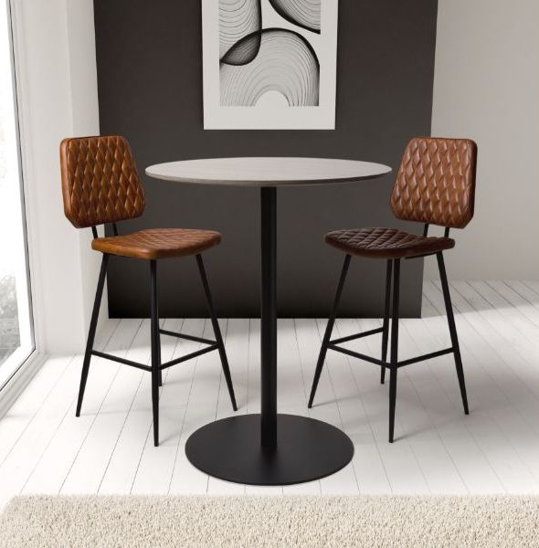 Product photograph of 2 X Austin Tan Brown Real Leather Barstool With Back from Choice Furniture Superstore.